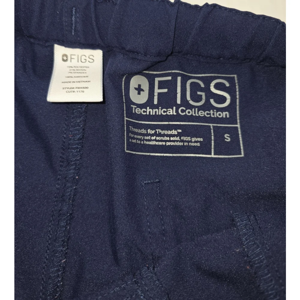 FIGS Men’s Technical Scrub Pants Small Navy Blue Stretch Drawstring Style FMS400